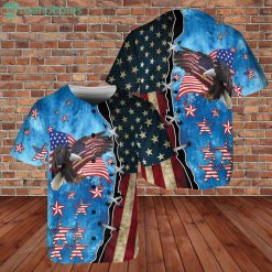 American Flag Eagle 4th Of July Patriotic USA Jersey Baseball Shirt Product Photo 1