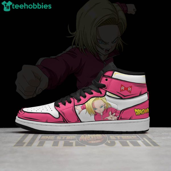 Android 18 Dragon Ball Super Anime Red Air Jordan Hightop Shoes Product Photo 3