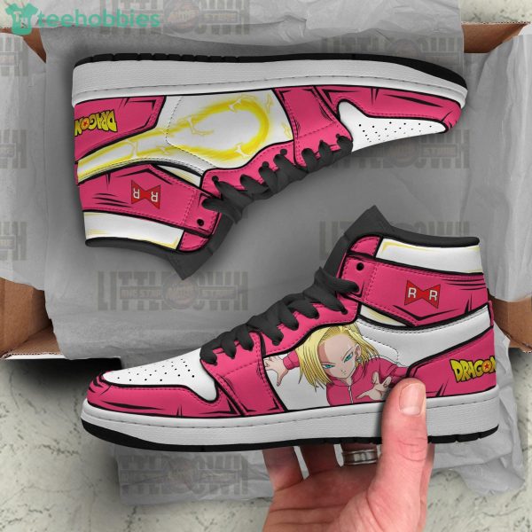Android 18 Dragon Ball Super Anime Red Air Jordan Hightop Shoes Product Photo 4