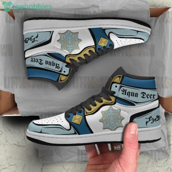 Aqua Deer Black Clover Anime Air Jordan Hightop Shoes Product Photo 2