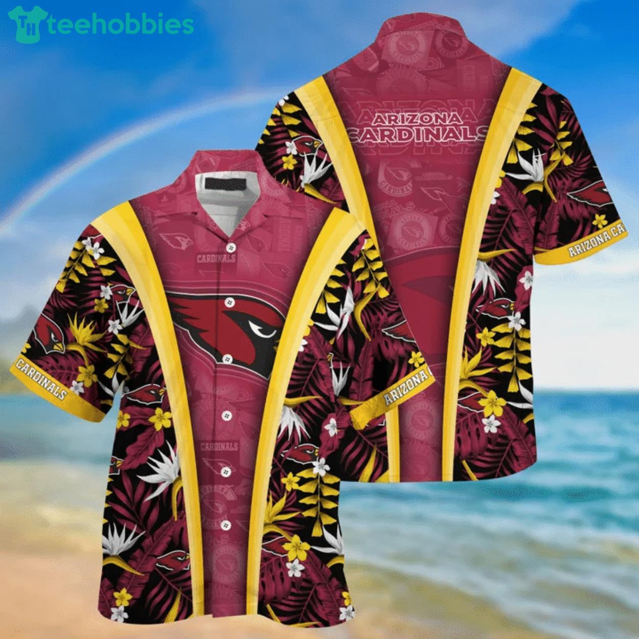 Arizona Cardinals Tropical Flower Hawaiian Shirt Product Photo 1