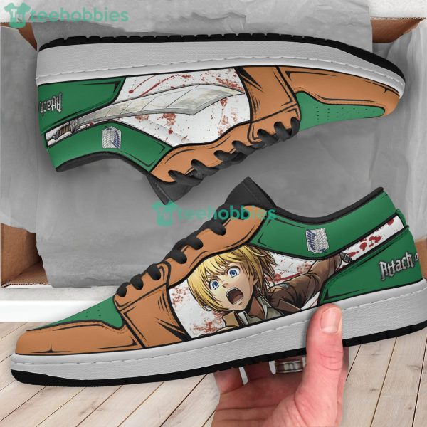 Armin Arlert Anime Custom Attack On Titan Air Jordan Low Top Shoes Product Photo 4