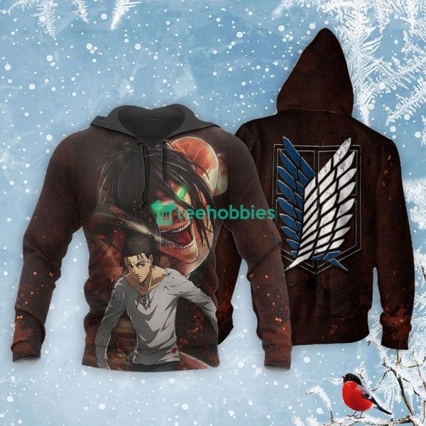 Attack On Tian Eren Yeager All Over Printed 3D Shirt AOT Final Season Anime Fans Product Photo 3
