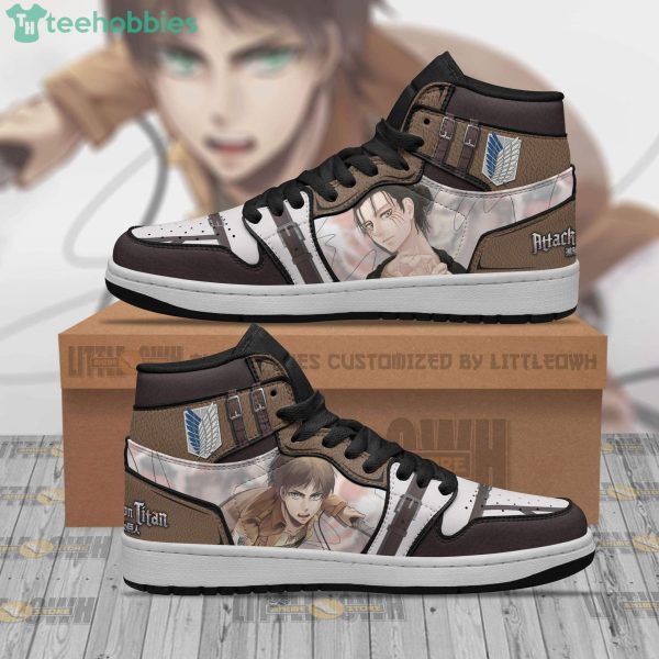 Attack On Titan Air Jordan Hightop Shoes Eren Yeager Anime Sneakers Product Photo 1