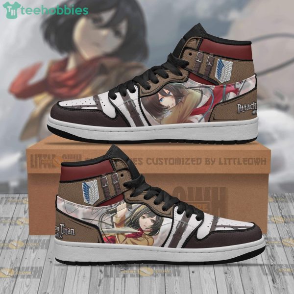 Attack On Titan Air Jordan Hightop Shoes Mikasa Ackerman Anime Product Photo 1