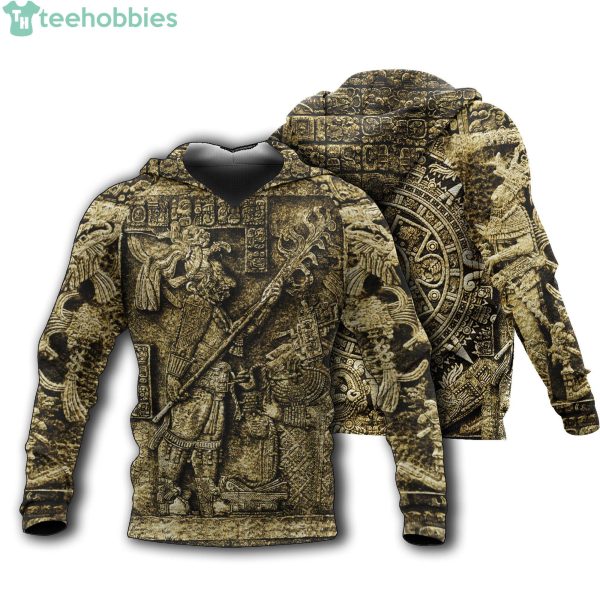 Aztec Warrior Huitzilopochtli God Of War Mayan Mexican Gold Style 3D Hoodieproduct photo 1