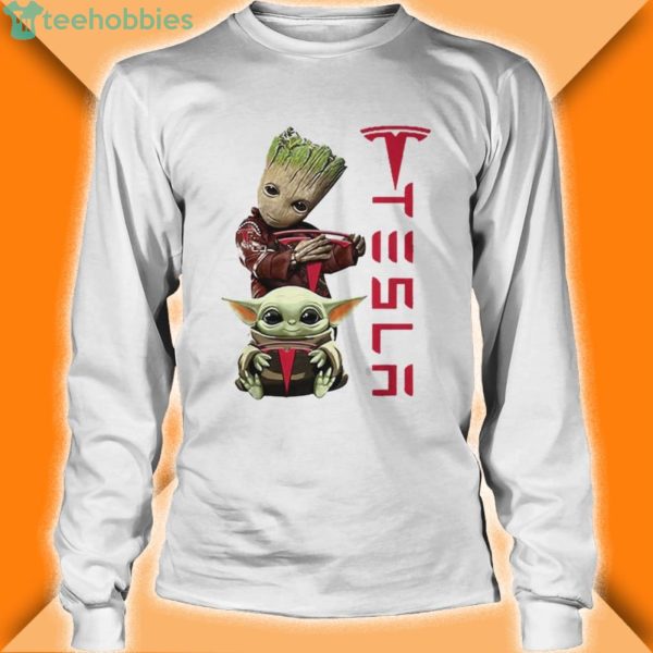 baby groot and baby yoda tesla star wars shirt 3 600x600px Baby Groot And Baby Yoda Tesla Star Wars Shirt