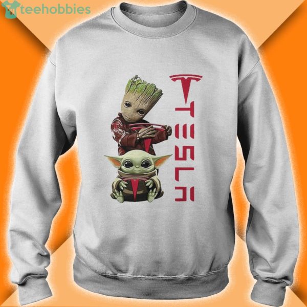 baby groot and baby yoda tesla star wars shirt 4 600x600px Baby Groot And Baby Yoda Tesla Star Wars Shirt