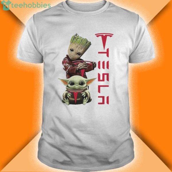 baby groot and baby yoda tesla star wars shirt 600x600px Baby Groot And Baby Yoda Tesla Star Wars Shirt