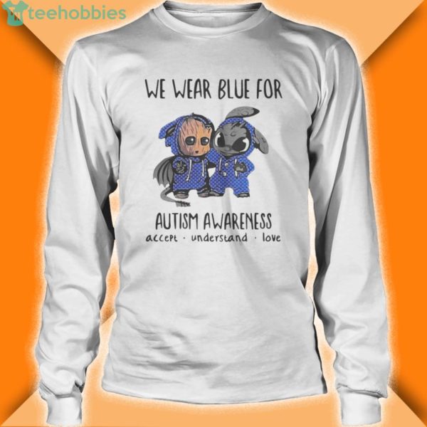 baby groot and toothless we wear blue for autism awareness shirt 2 600x600px Baby Groot And Toothless We Wear Blue For Autism Awareness Shirt