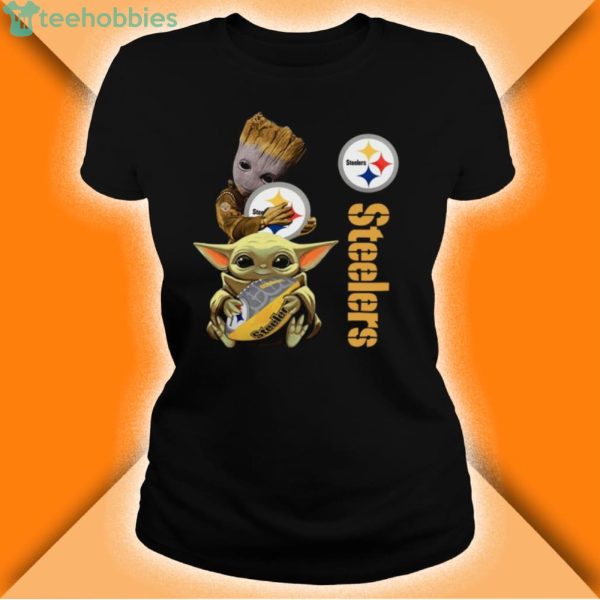 baby groot and yoda hug pittsburgh steelers shirt 1 600x600px Baby Groot And Yoda Hug Pittsburgh Steelers Shirt