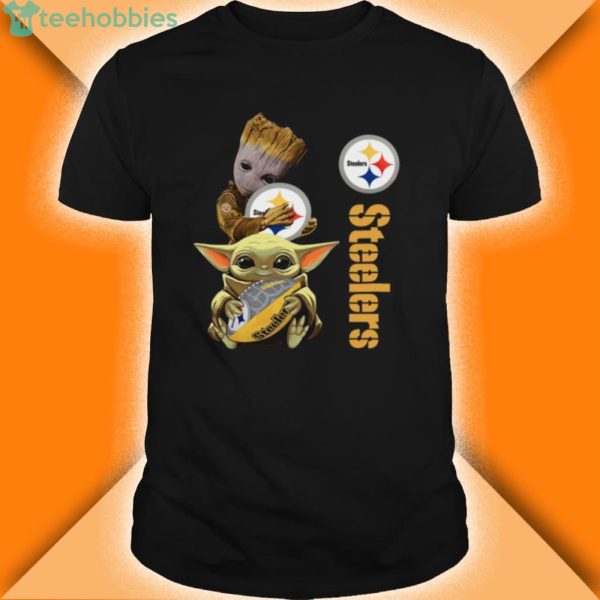 baby groot and yoda hug pittsburgh steelers shirt 600x600px Baby Groot And Yoda Hug Pittsburgh Steelers Shirt