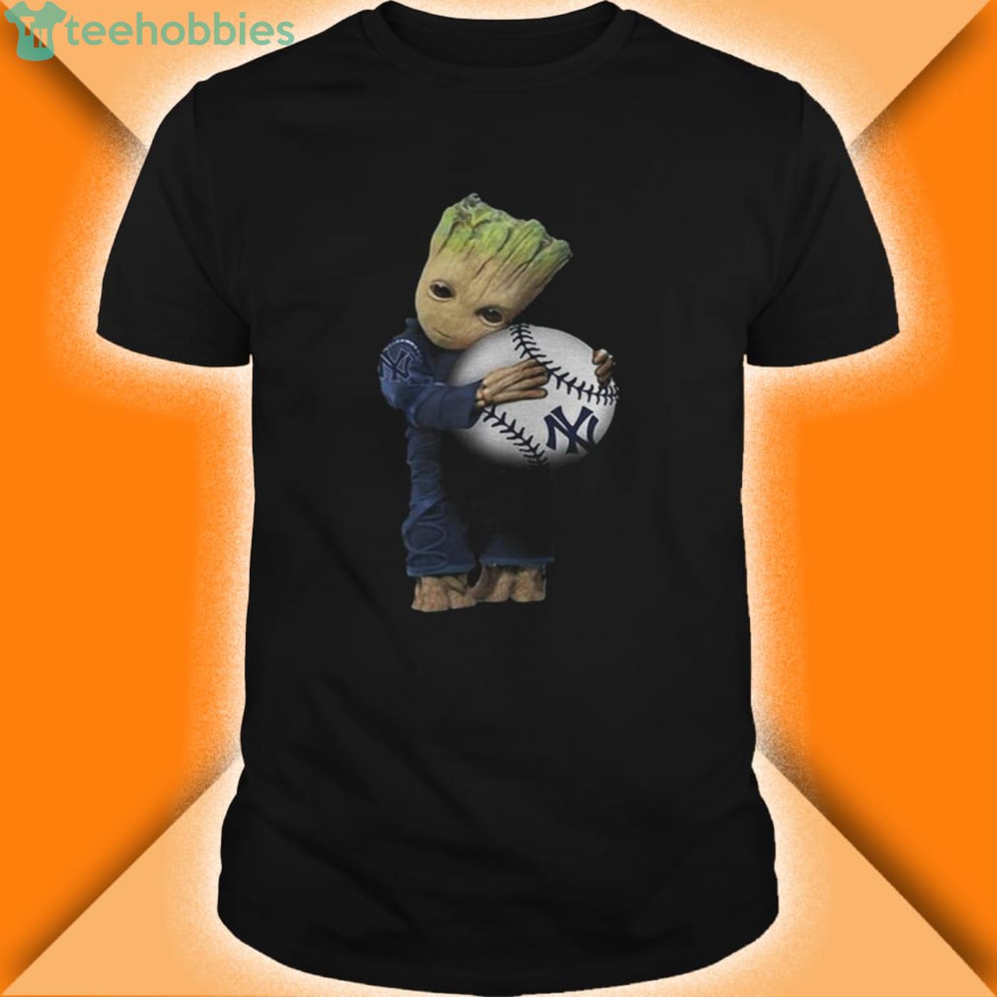 Baby Groot Hugs New York Yankees Shirt Product Photo 1 Baby Groot Hugs New York Yankees Shirt Product Photo 1