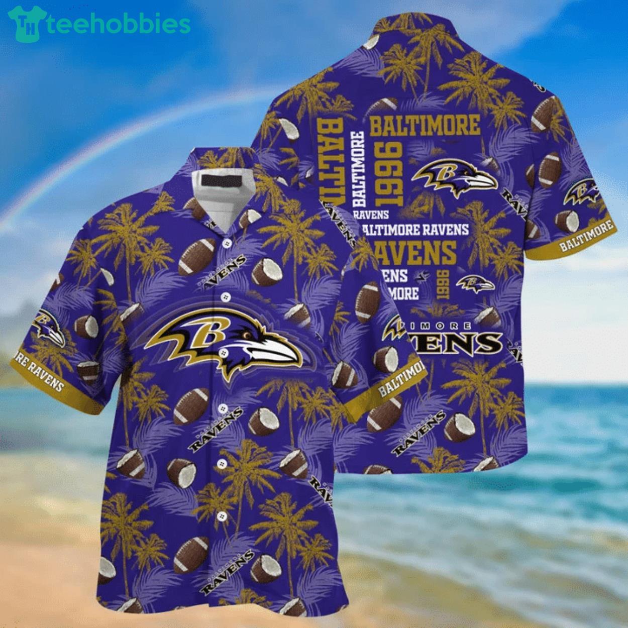 Baltimore Ravens All Over Print Balls Hawaiian Shirt Product Photo 1