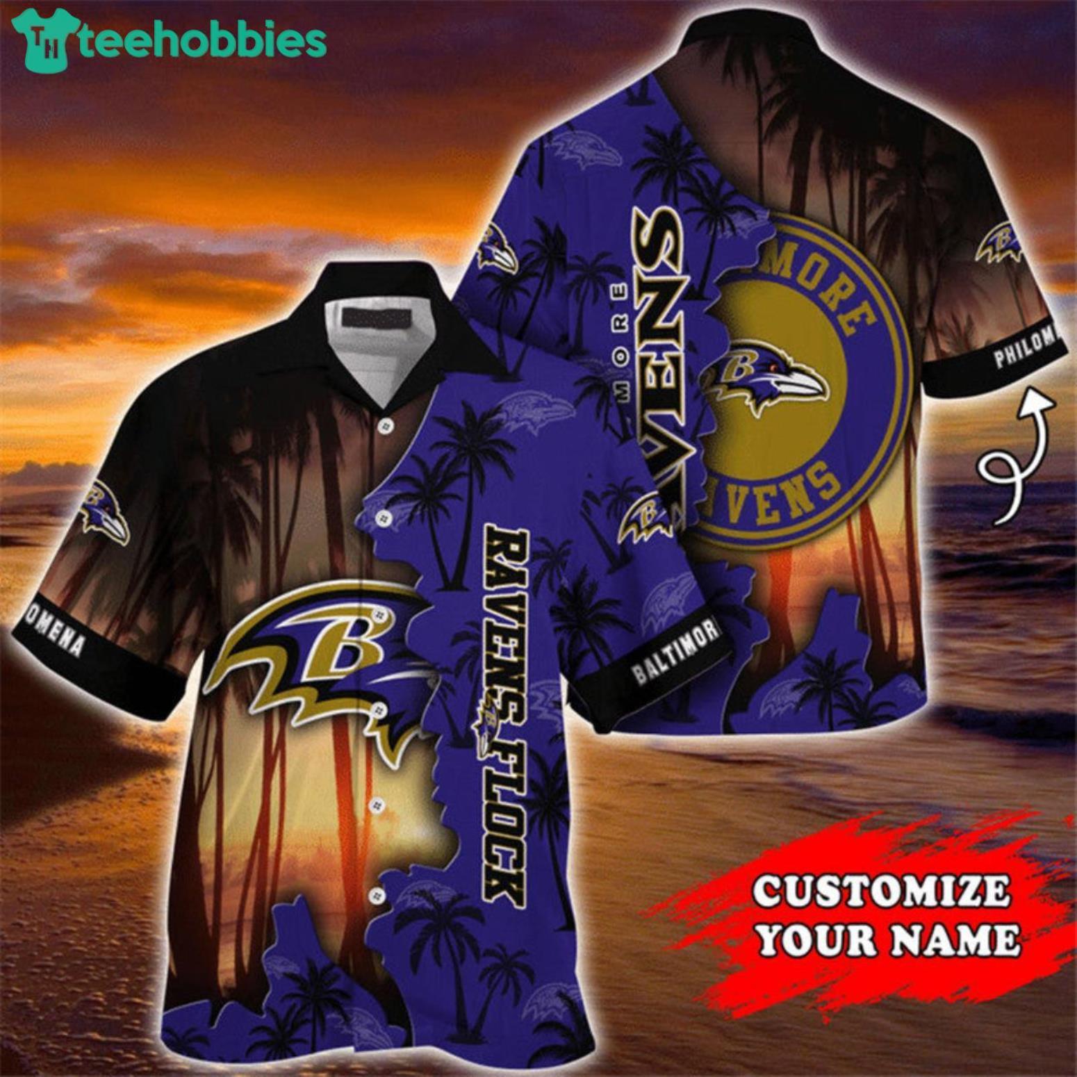 Baltimore Ravens Hawaiian Custom Name For Fans Product Photo 1
