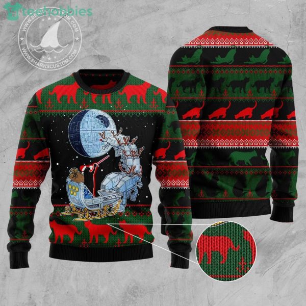 Black Cat Sleigh To Death Star HT100203 Ugly Christmas Sweaterproduct photo 1