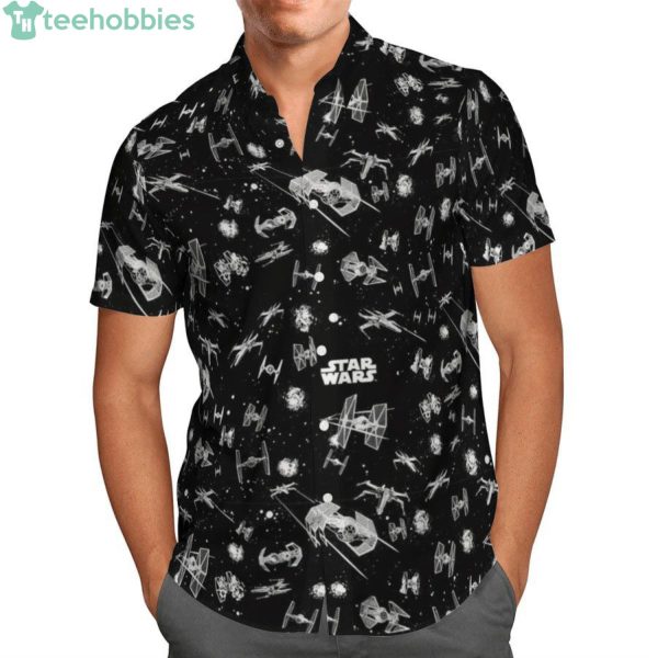 Black Star Wars Short Sleeves Hawaiian Shirtproduct photo 1