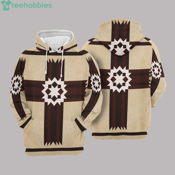 Christian Cross Star Simple Design 3D Hoodieproduct photo 1