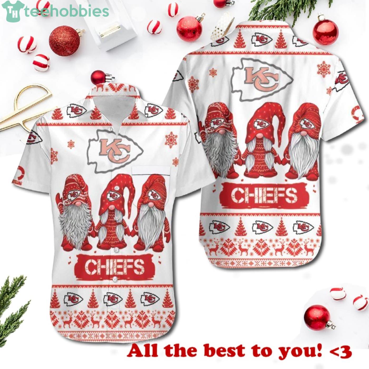 Christmas Gnomes Kansas City Chiefs Christmas Ugly Pattern 3D Hawaiian Shrit Product Photo 1
