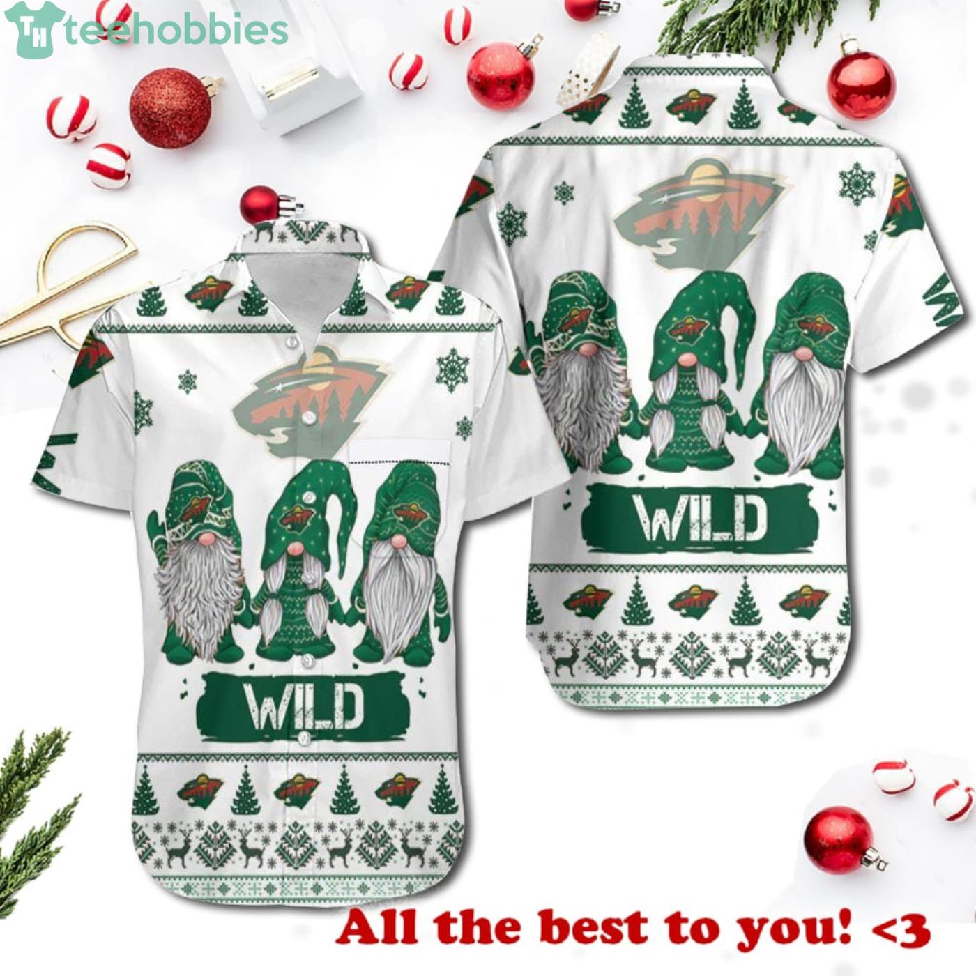 Christmas Gnomes Minnesota Wild Christmas Ugly Pattern 3D Hawaiian Shrit Product Photo 1