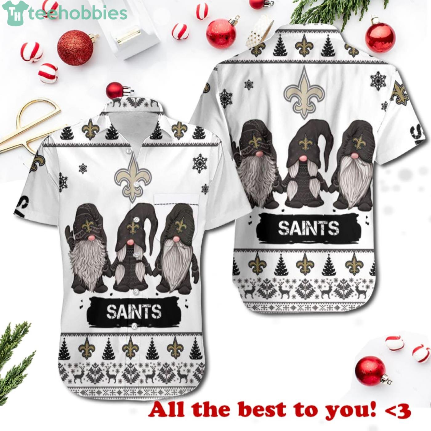 Christmas Gnomes New Orleans Saints Christmas Ugly Pattern 3D Hawaiian Shrit Product Photo 1