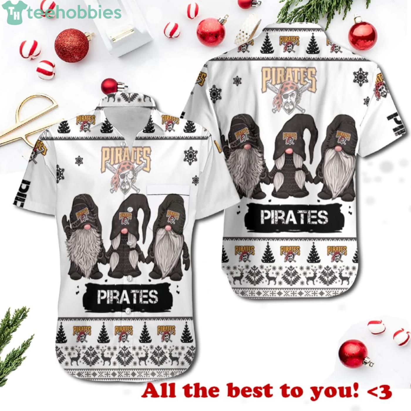 Christmas Gnomes Pittsburgh Pirates Christmas Ugly Pattern 3D Hawaiian Shrit Product Photo 1