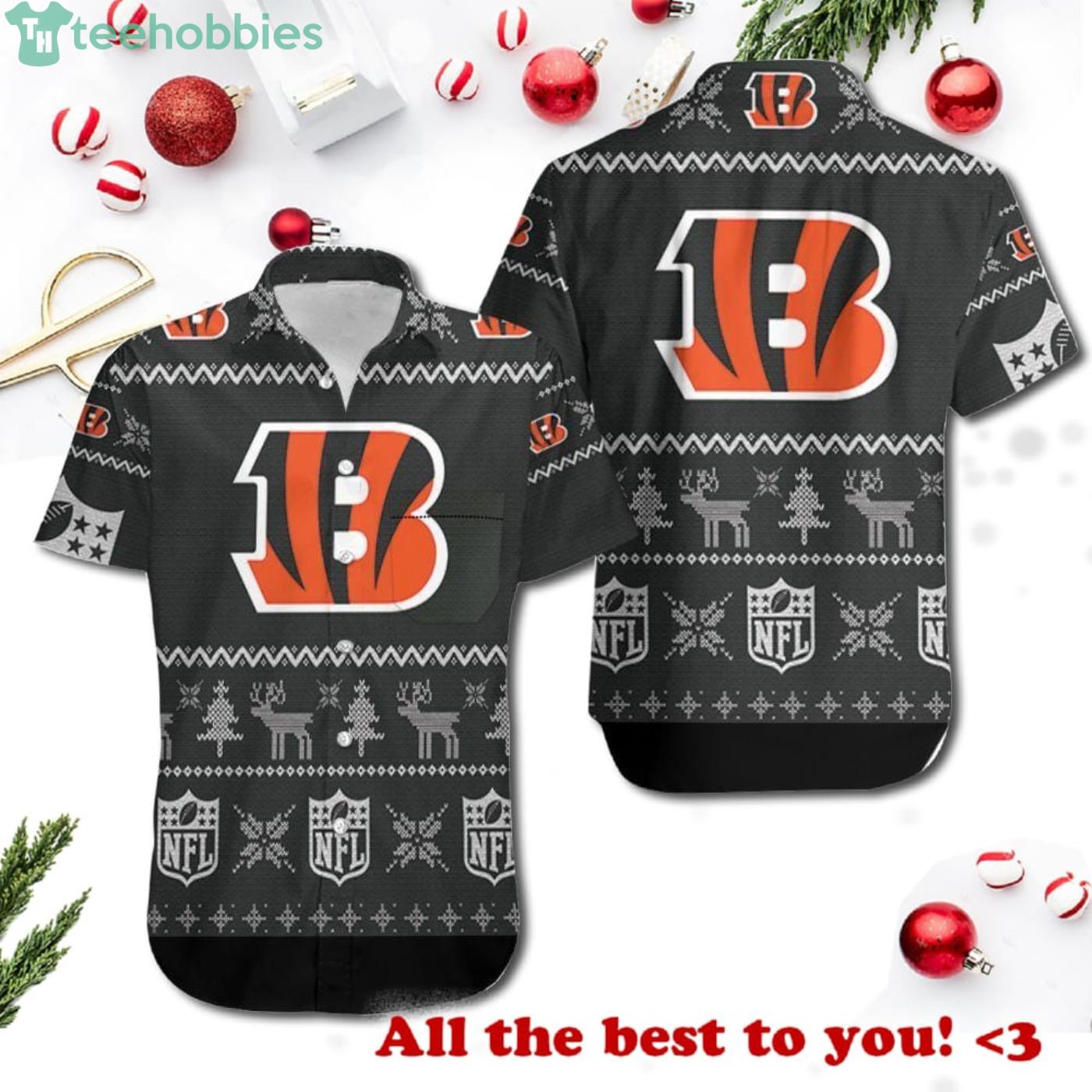 Cincinnati Bengals Christmas Ugly Pattern 3D Hawaiian Shrit Product Photo 1