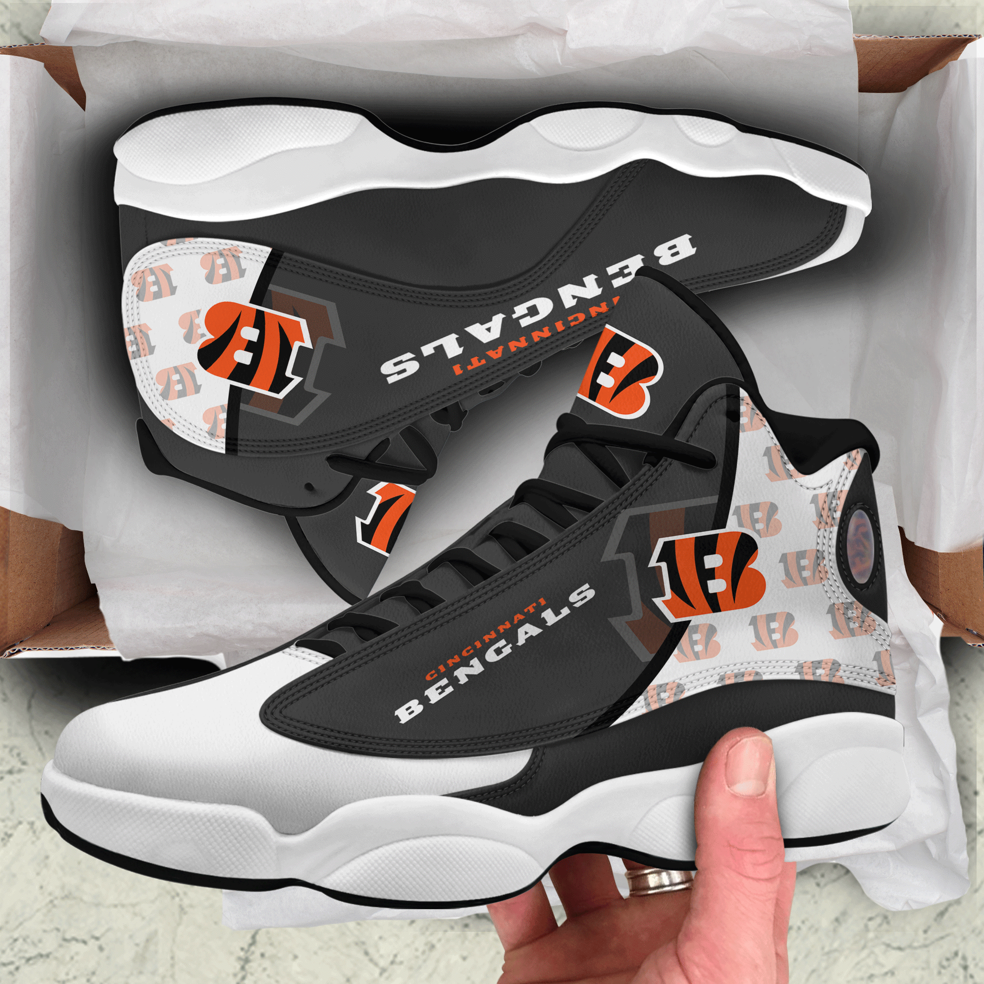 Cincinnati Bengals Air Jordan 13 Sneakers Shoes Custom Name Personalized  Gifts