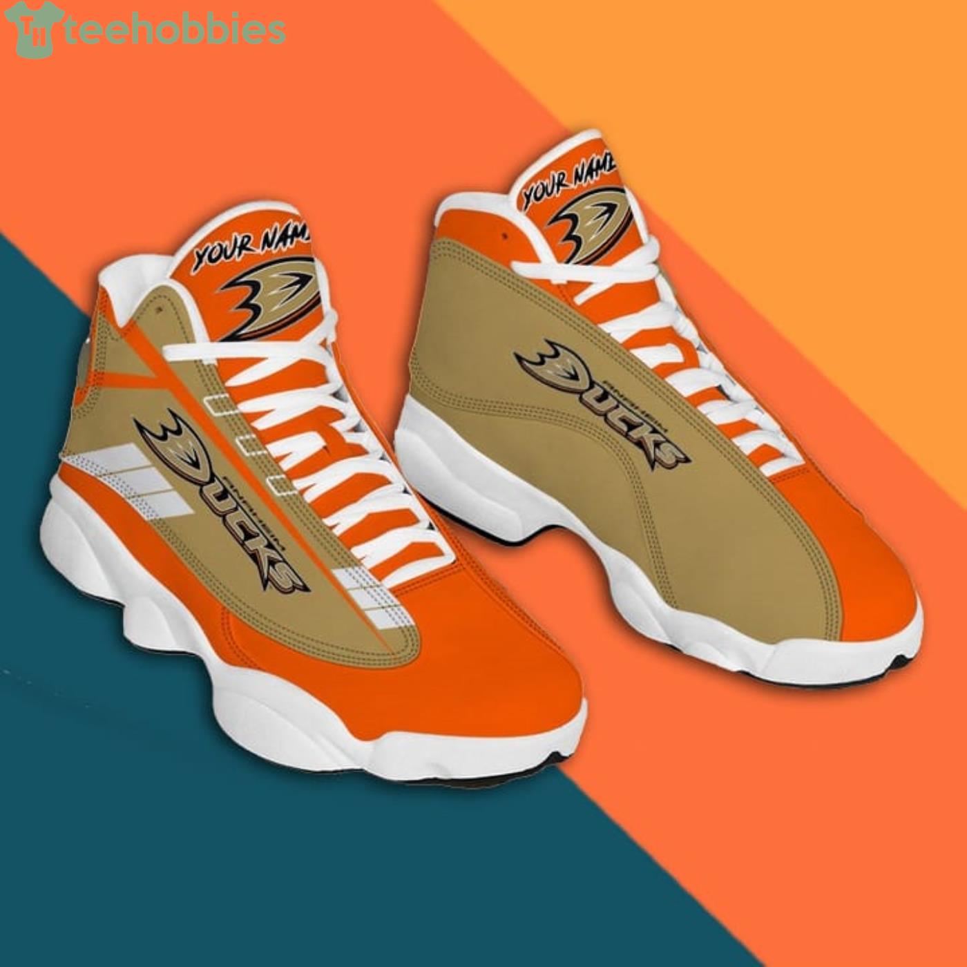 Custom Name Anaheim Ducks Air Jordan 13 Sneaker Shoes image Custom Name Anaheim Ducks Air Jordan 13 Sneaker Shoes Product Photo 2