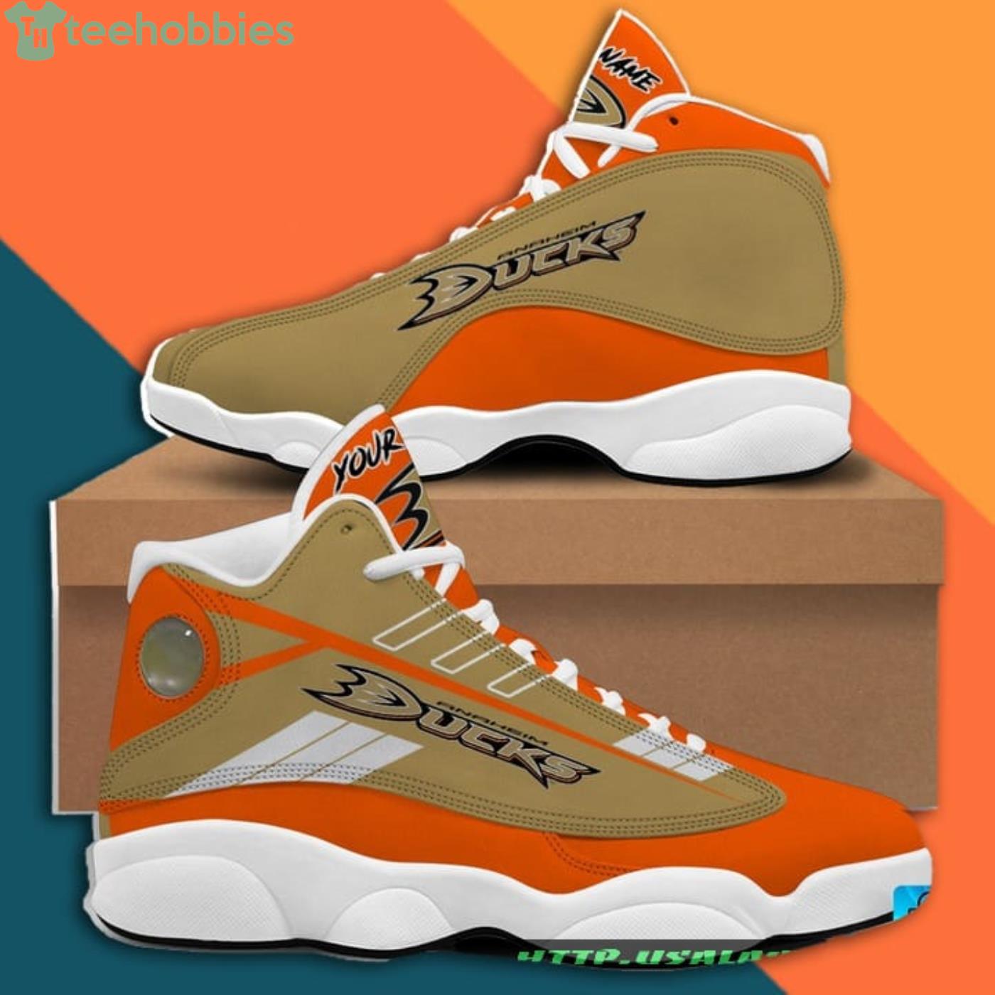 Custom Name Anaheim Ducks Air Jordan 13 Sneaker Shoes Product Photo 3 Custom Name Anaheim Ducks Air Jordan 13 Sneaker Shoes Product Photo 3