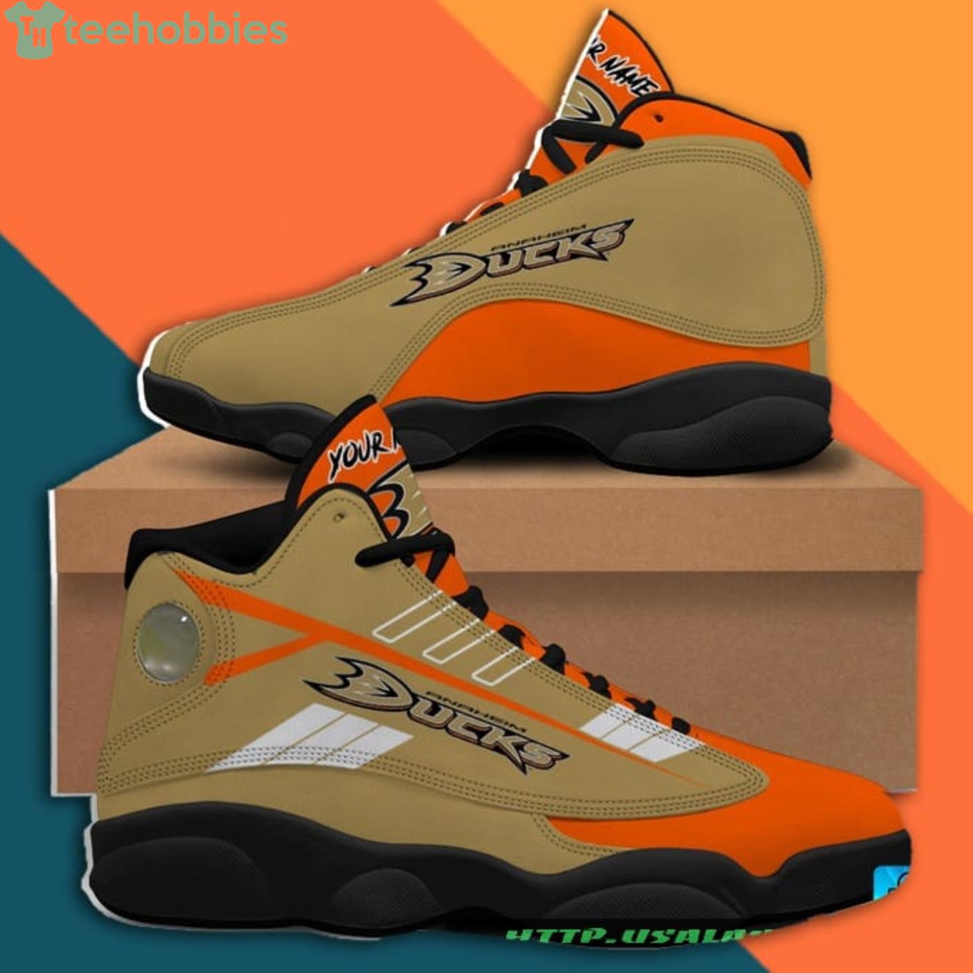 Custom Name Anaheim Ducks Air Jordan 13 Sneaker Shoes Product Photo 4 Custom Name Anaheim Ducks Air Jordan 13 Sneaker Shoes Product Photo 4