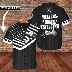 Custom Name Golf Weapons Of Grass Destruction Jersey Baseball Shirt Product Photo 1