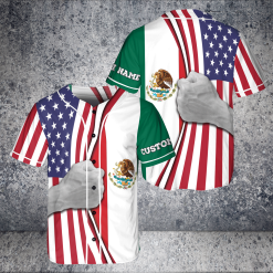 Custom Name Hande And Mexico Flag Eargle Logo Jersey Baseball Shirt Product Photo 1