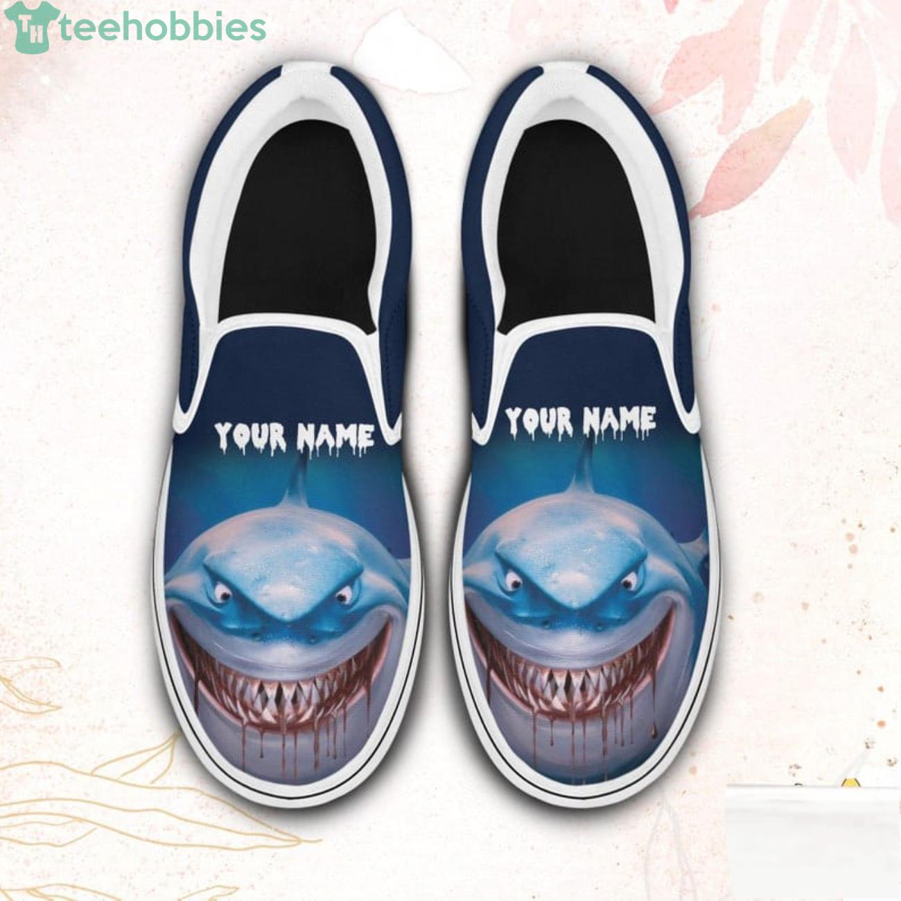 Custom Name Jaw Shark Horror Movie Scary Halloween Slip On Shoes For Men And Women Product Photo 1