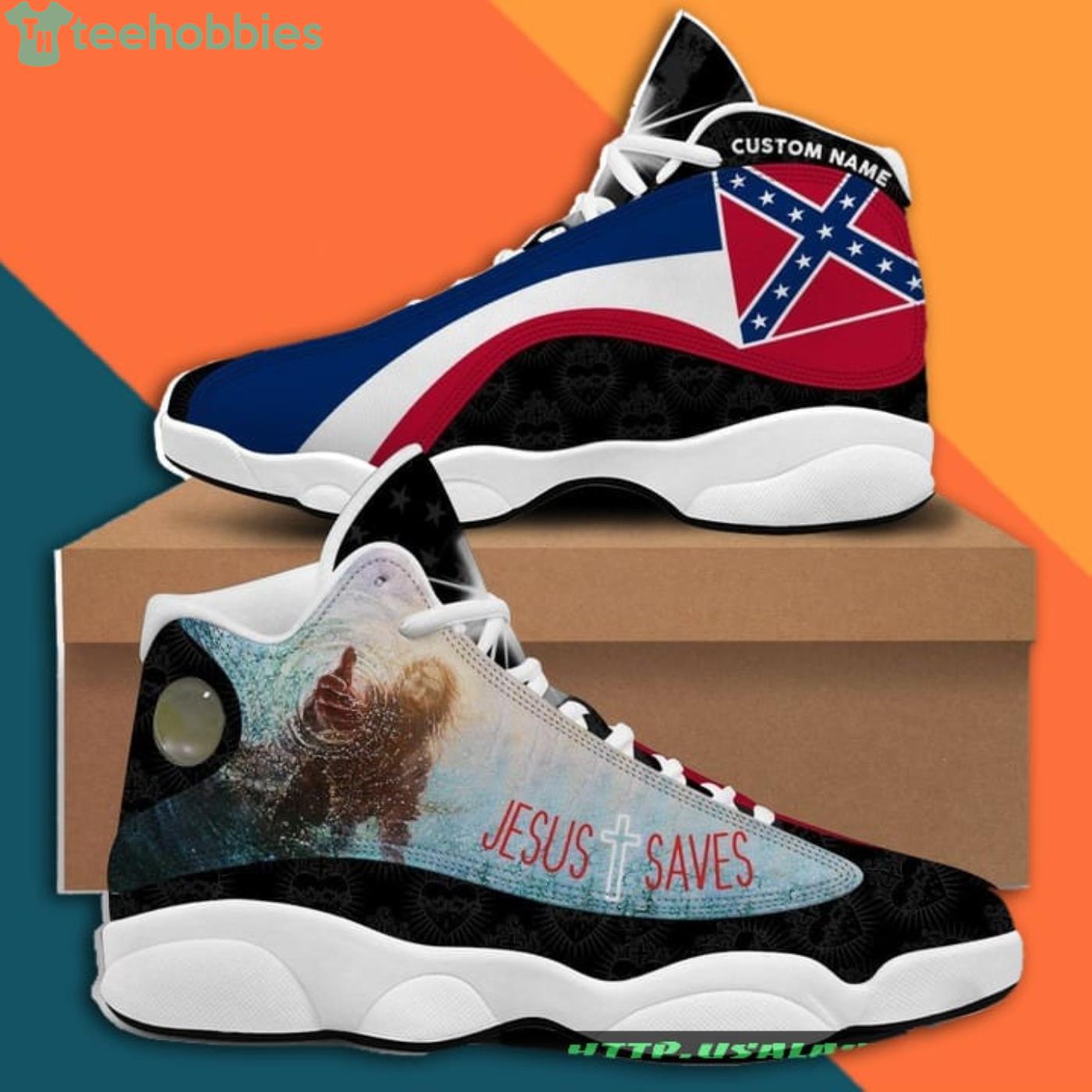 Custom Name Jesus Saves Air Jordan 13 Sneakers