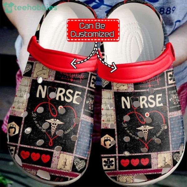 Custom Name Nurse Pattern Gift For Nurse Clog Shoes Product Photo 1