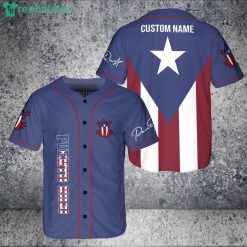 Custom Name Puerto Rico Flag Estado Libre Asociado Jersey Baseball Shirt Product Photo 1