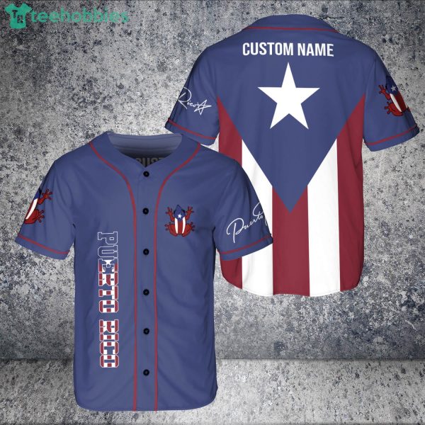 Custom Name Puerto Rico Flag Estado Libre Asociado Jersey Baseball Shirt Product Photo 1