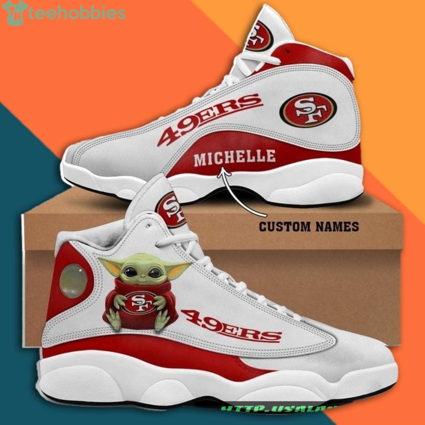 NFL San Francisco 49ers Football Air Jordan 13 Sneakers Red Style