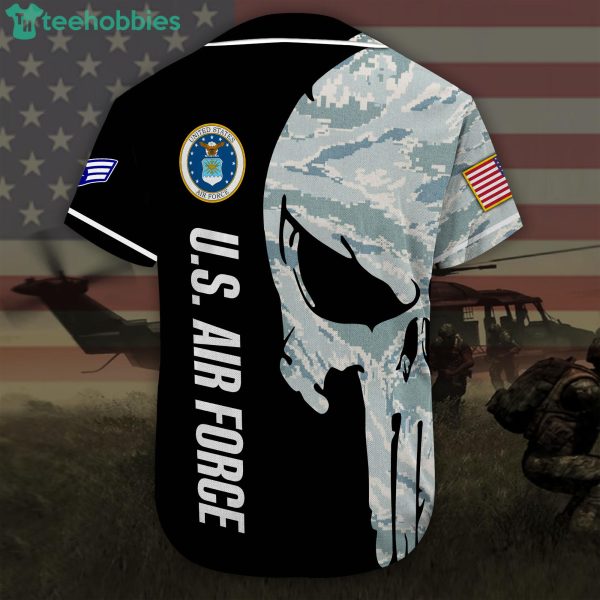 Custom Name United States Air Force Jersey Baseball Shirt Product Photo 3