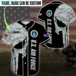 Custom Name United States Air Force Jersey Baseball Shirt Product Photo 1