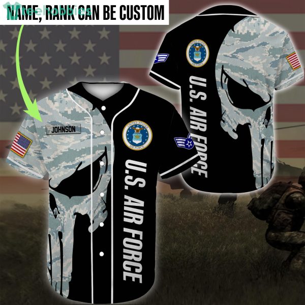 Custom Name United States Air Force Jersey Baseball Shirt Product Photo 1
