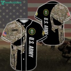 Custom Name United States Army Black Camo Jersey Baseball Shirt Product Photo 1