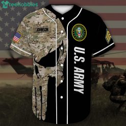 Custom Name United States Army Veteran Jersey Baseball Shirt Product Photo 2