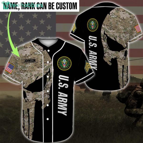 Custom Name United States Army Veteran Jersey Baseball Shirt Product Photo 1