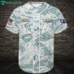 Custom Name US Air Force Veteran Jersey Baseball Shirt Product Photo 2