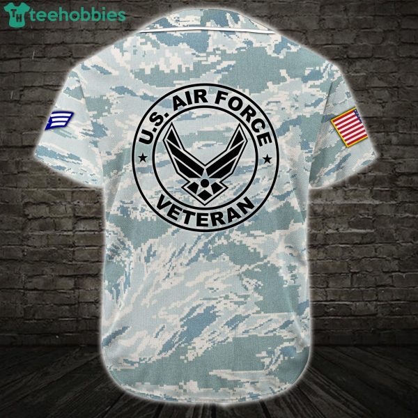 Custom Name US Air Force Veteran Jersey Baseball Shirt Product Photo 3