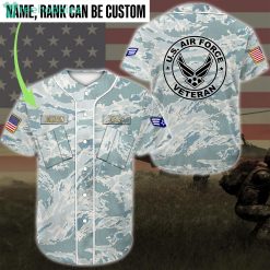 Custom Name US Air Force Veteran Jersey Baseball Shirt Product Photo 1