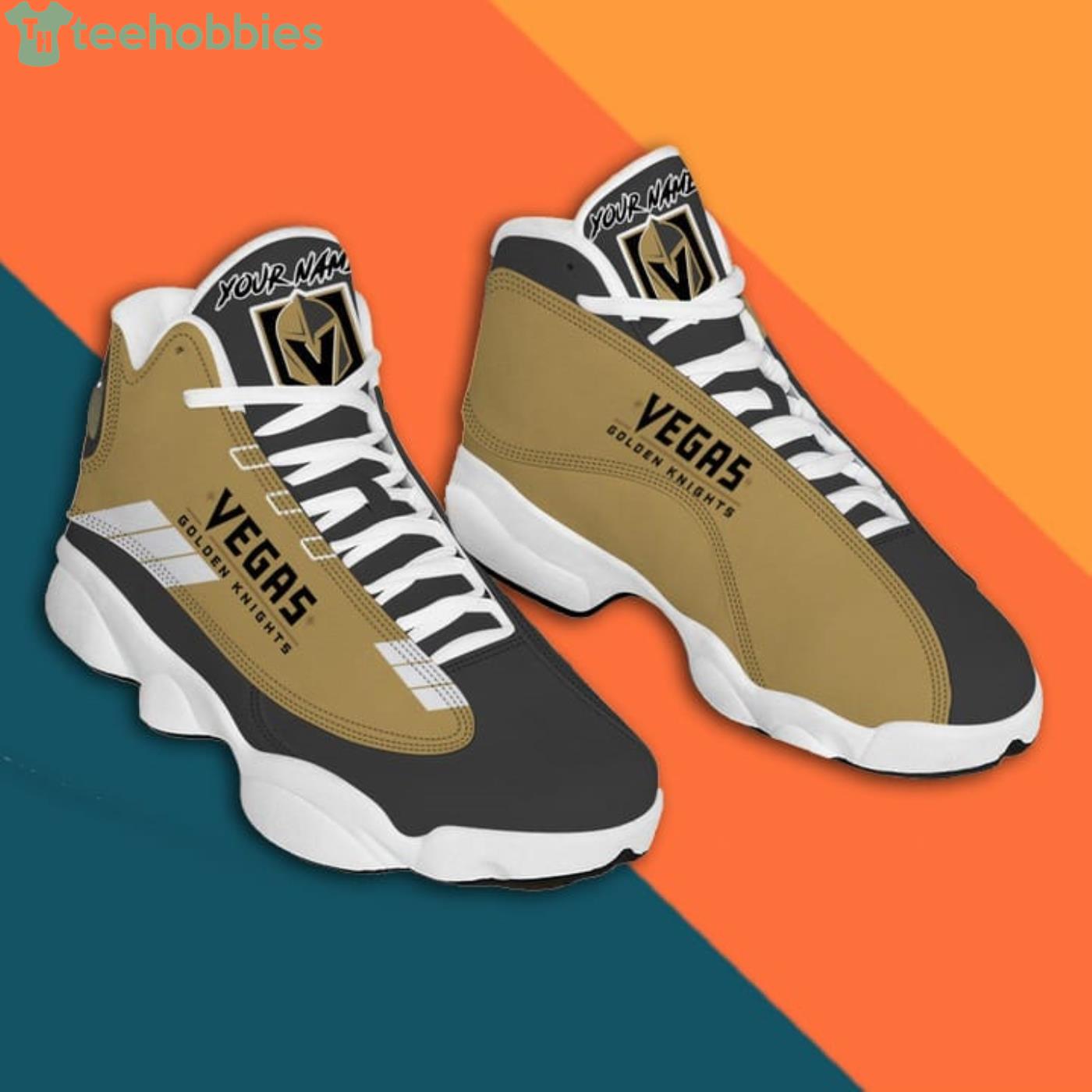 Custom Name Vegas Golden Knights Air Jordan 13 Sneaker Shoes image Custom Name Vegas Golden Knights Air Jordan 13 Sneaker Shoes Product Photo 2