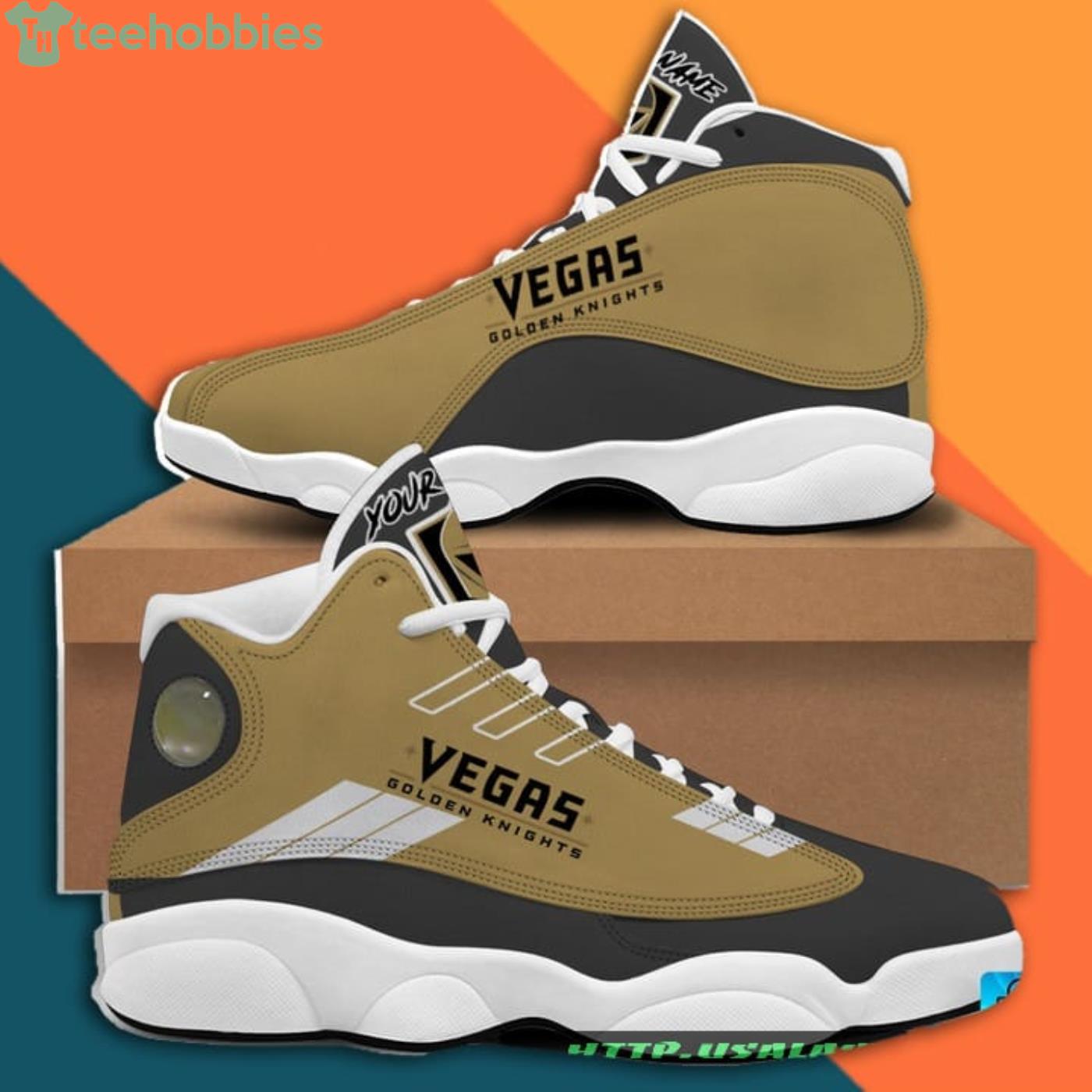 Custom Name Vegas Golden Knights Air Jordan 13 Sneaker Shoes Product Photo 3 Custom Name Vegas Golden Knights Air Jordan 13 Sneaker Shoes Product Photo 3